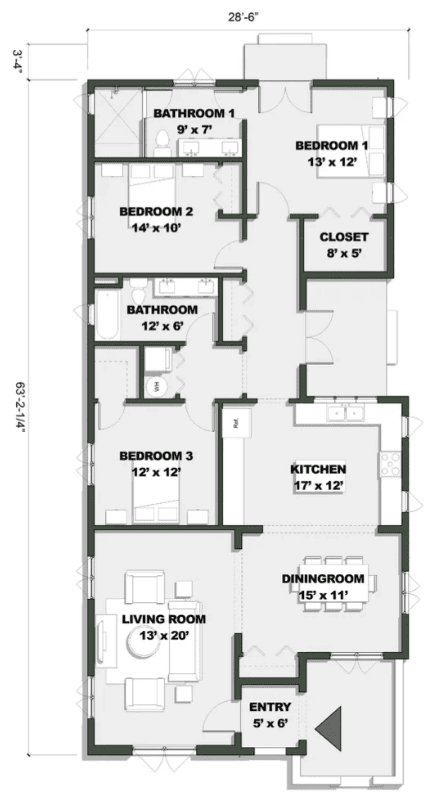 La Solana 1635 sq ft - Floor plan